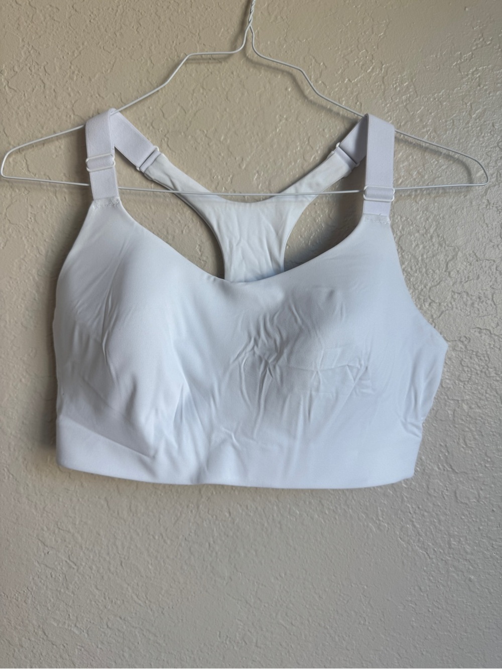 Iuga White Racerback Sports Bra Women’s XL High Impact Padded Athletic Workout